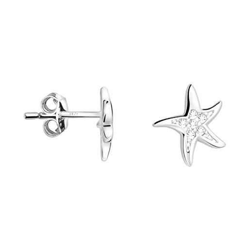Sofia milani - orecchini da donna in argento 925 - con pietra zircone - orecchini a perno a stella marina - 20474