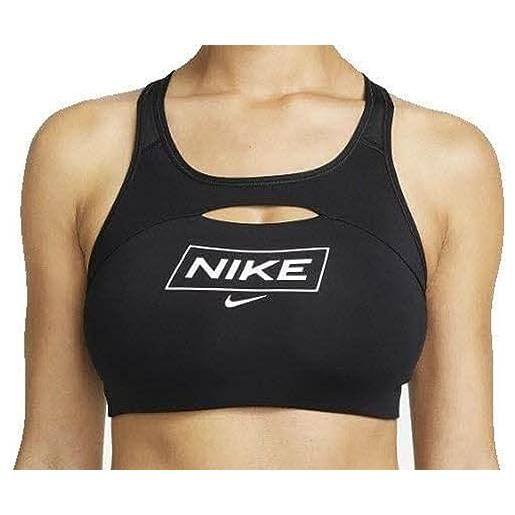 Nike np df swsh gx reggiseno sportivo, nero/grigio fumo/bianco, s donna