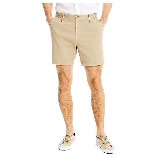 Nautica mens standard cotton twill flat front stretch chino short short