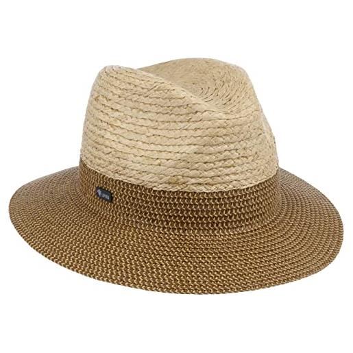 LIPODO cappello di paglia raffia crown donna/uomo - made in italy da giardiniere sole cappelli spiaggia primavera/estate - m (56-57 cm) natura-marrone