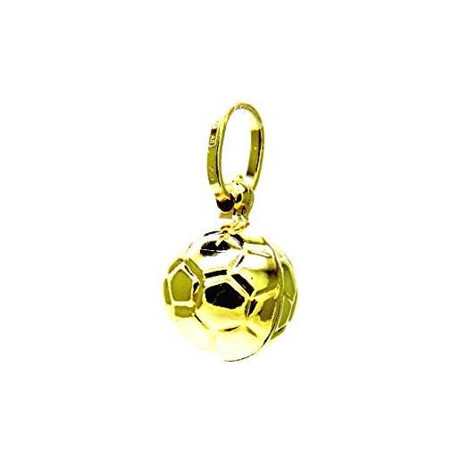 PEGASO GIOIELLI - ciondolo oro giallo 18kt (750) pendente palla pallone calcio uomo donna bambini