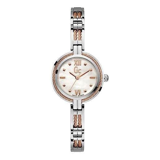 GUESS gc womens bijou bianco madreperla quadrante bicolore y39003l1