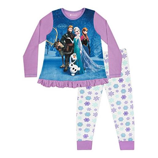 Disney pigiama bambina cotone | pigiami a maniche lunghe frozen | anna elsa kristoff olaf & sven | pigiamone principesse per bambini 3-4 anni