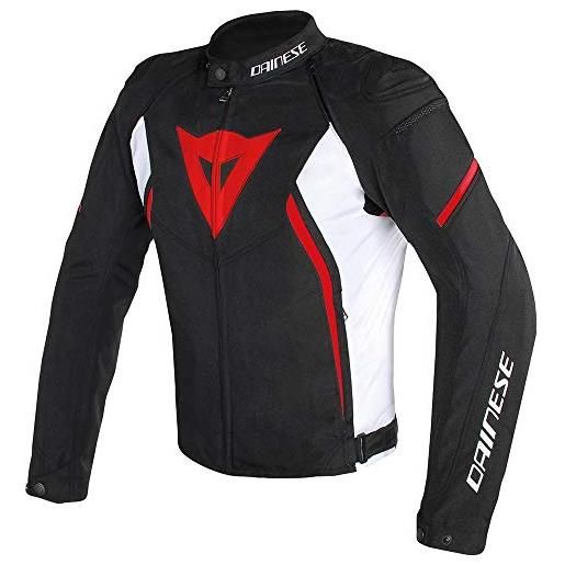 Dainese 173519085846 avro d2 tex jacket giacca moto, nero/bianco/rosso, 46