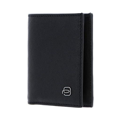 PIQUADRO portafoglio quadrato nero in pelle 10 cm
