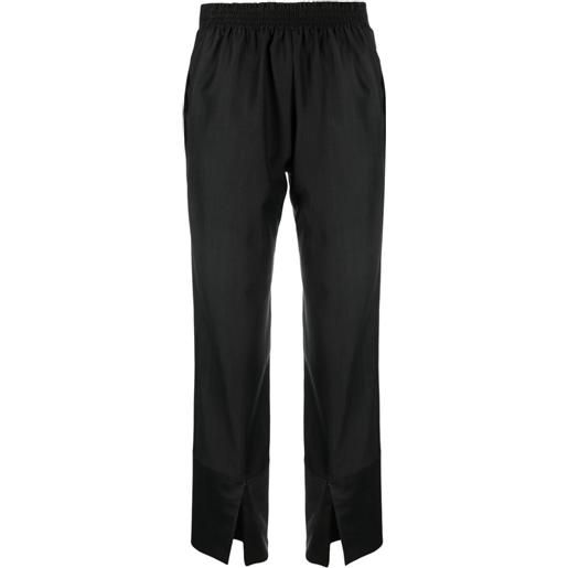 IBRIGU pantaloni crop con vita elasticizzata - nero