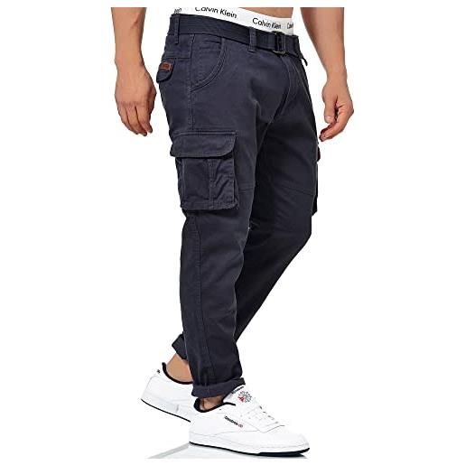 Indicode uomini mathen cargo pants | pantaloni cargo in 98% cotone inclusa cintura amber xxl