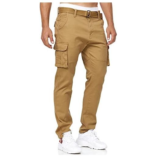 Indicode uomini mathen cargo pants | pantaloni cargo in 98% cotone inclusa cintura black s