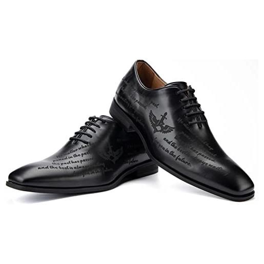 JITAI scarpe oxford uomo comfort leggero scarpe eleganti uomo scarpe estive stringate, nero-03, 41 eu (8 uk)