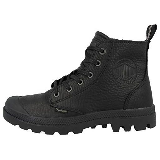 Palladium pampa zip leather, stivali sneaker unisex - adulto, nero (008), 45 eu