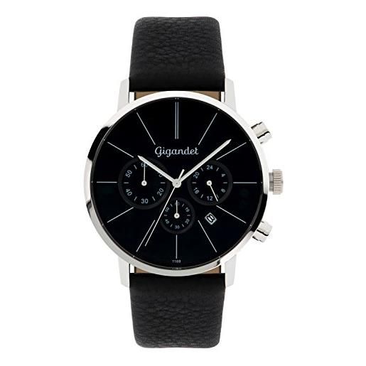 Gigandet minimalism orologio uomo cronografo analogico quartz nero g32-002
