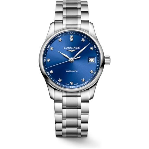Longines orologio Longines master collection con quadrante blu e diamanti