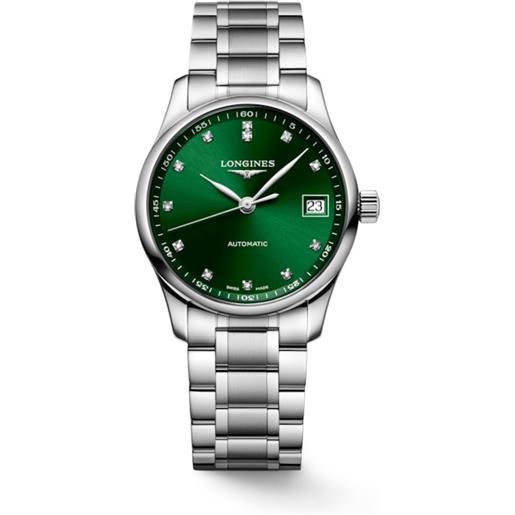 Longines orologio Longines master collection con quadrante verde e diamanti