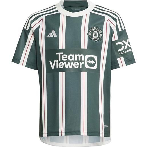 Adidas manchester united fc 23/24 junior short sleeve t-shirt away verde 7-8 years