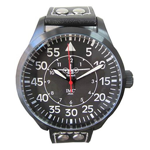 IMC Manufactoria imc - orologio da aviatore c-160 transall, da uomo, in pelle, cassa in acciaio inox