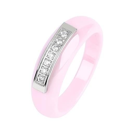 MIATCENRT anelli in ceramica di cristallo per le donne - anelli da donna in stile elegante anelli in ceramica aliena rosa per la collocazione quotidiana di gioielli per feste, regalo di compleanno per fidanza
