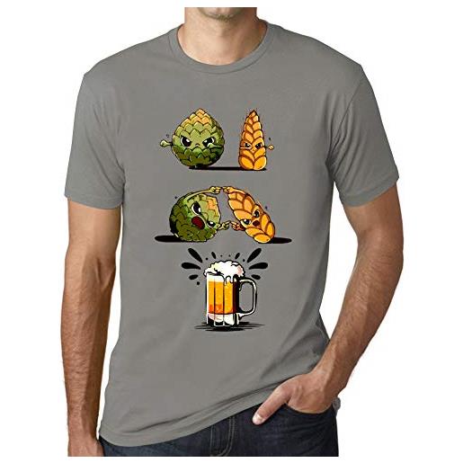 Ultrabasic uomo maglietta birra fusion di design - design fusion beer - t-shirt stampa grafica divertente vintage idea regalo originale alla moda bordeaux s