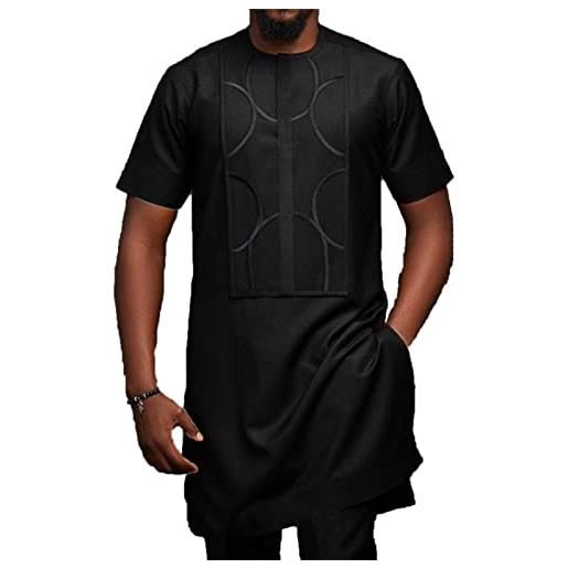 Generic camicia africana tradizionale dashiki, camicie kaftan africane nera maschile più dimensioni kaftan