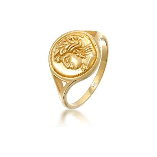 Elli anelli donna anello con sigillo moneta vintage look trend blogger in argento sterling 925