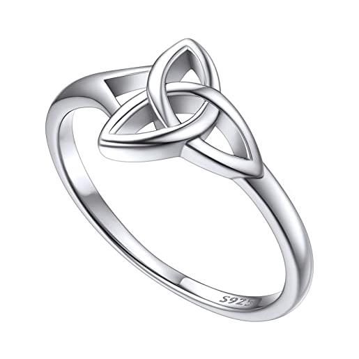 FOCALOOK anelli donna argento 925 anello con triquetra anelli da donna argento misura 22