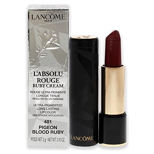 Lancôme l'absolu rouge ruby rossetto cremoso, 481 pigeon blood ruby, 4.2 g