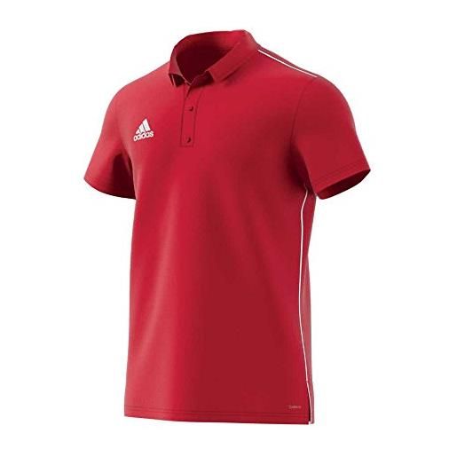 adidas core18 polo shirt, maglietta uomo, rosso (power red/white), l