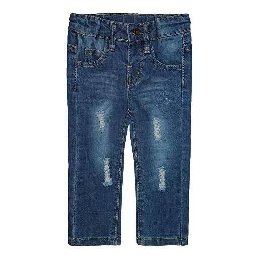 KIDSCOOL SPACE jeans per bambine e bambini, pantaloni estivi in denim sottile e morbido strappato, blu intenso, 3-4 anni