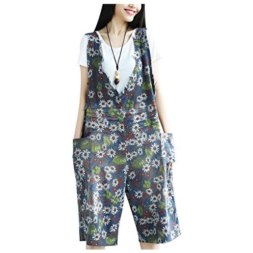 Youlee donna estate primavera vintage jumpsuits big crotch tuta da lavoro style 3