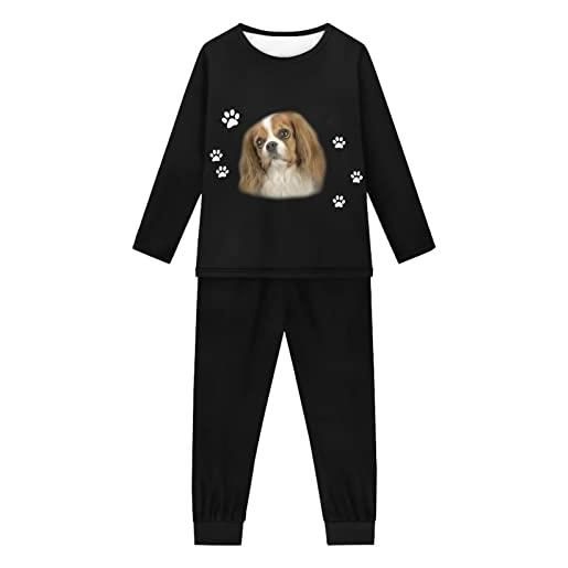 Woisttop pigiama da ragazza set manica lunga modello cane bambini pigiama pigiama 2 pezzi set da notte biancheria da notte per 3-16 anni, cane bassotto nero, 11-12 anni