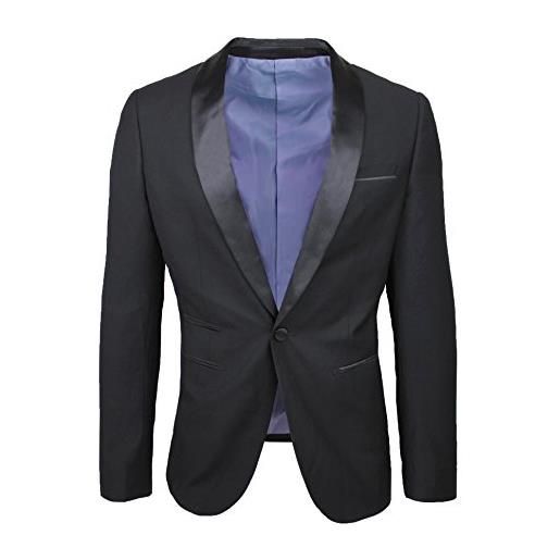 Mat Sartoriale giacca uomo class sartoriale nero raso collo lucido nuova elegante cerimonia (xl)
