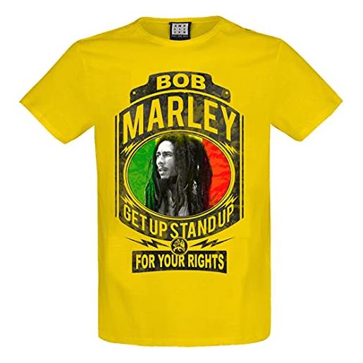 Amplified clothing bob marley - maglietta fight for your rights (giallo), giallo, xl
