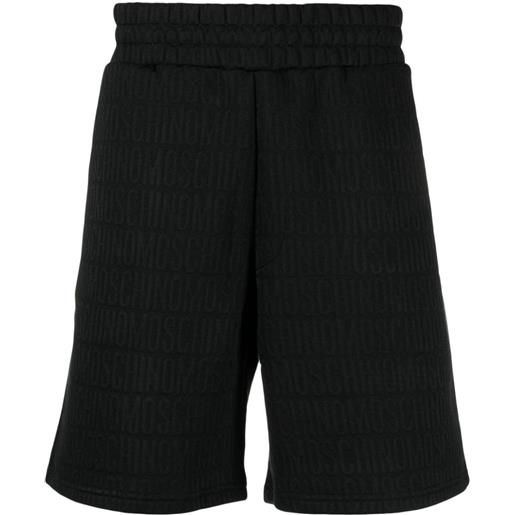Moschino shorts sportivi con monogramma jacquard - nero