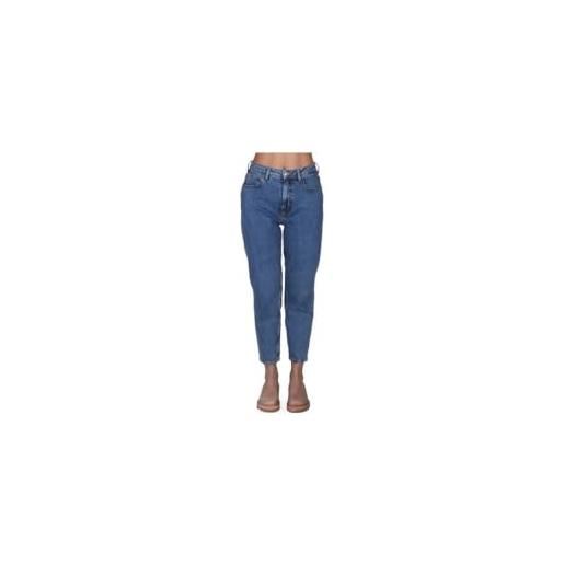 Guess jeans 5 tasche da donna marchio guess, modello mom jean w2ya21d4nh5, realizzato in cotone. Blu