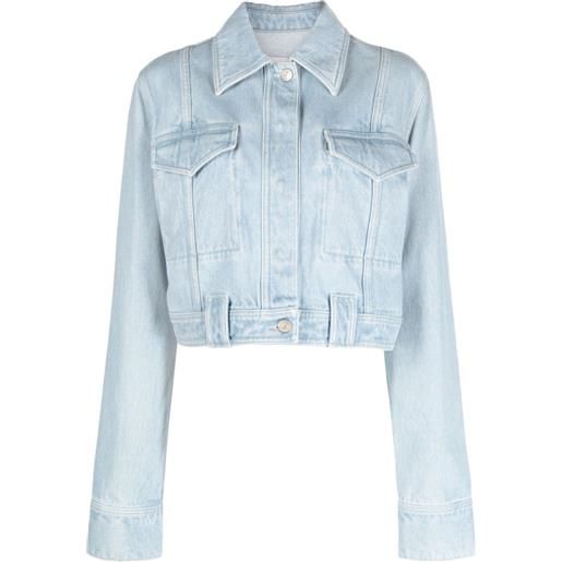 Nanushka giacca denim crop - blu