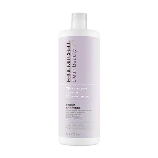 Paul Mitchell clean beauty repair shampoo, rinforza e protegge, per capelli fragili e danneggiati - 1000 ml