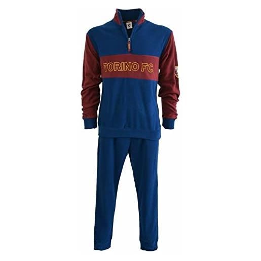 F.C. Torino pigiama tuta uomo torino f. C. Toro prodotto ufficiale pile zip con scatola (blu navy, s)