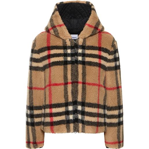 BURBERRY giacca austrel in pile con cappuccio