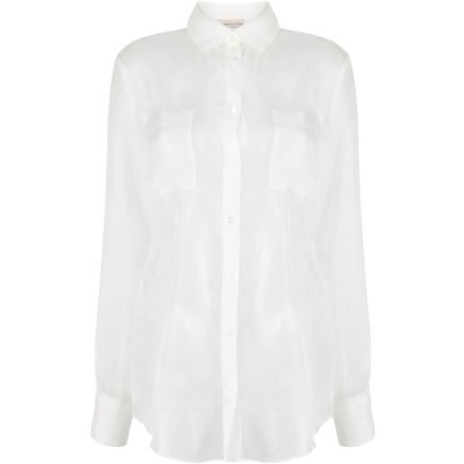 Blanca Vita camicia capparis semi trasparente - bianco