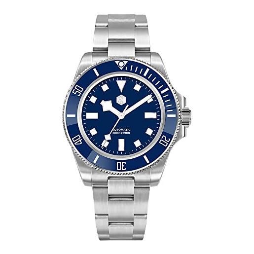 NIADI san martin sn0111g orologio da uomo subacqueo in acciaio inossidabile nh35 orologi automatici meccanici in vetro zaffiro blu nero, blu