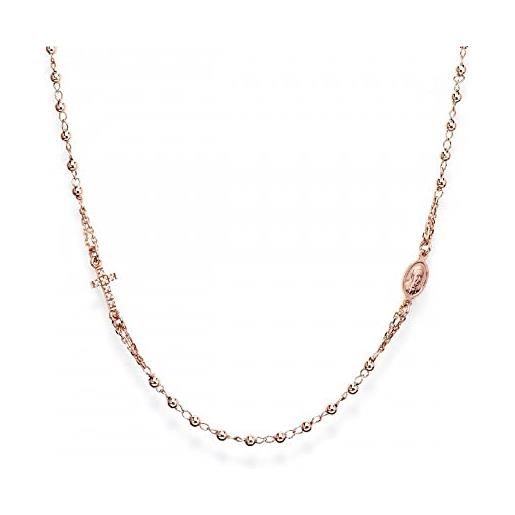 Mugler amen collana in argento 925 collezione rosari - colore rosè - misura unica rosario girocollo