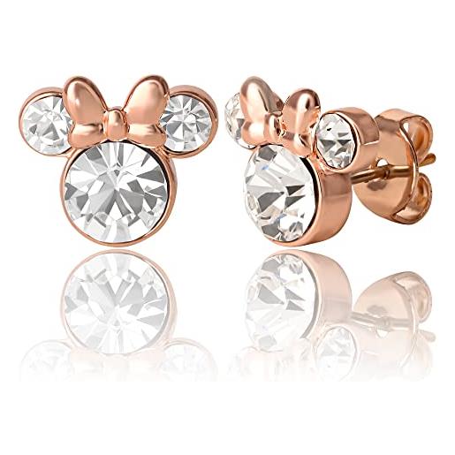 Disney orecchini minnie mouse a bottone con pietra portafortuna Disney da donna - orecchini per ragazze - gioielli con pietra portafortuna - gioielli Disney (argento)