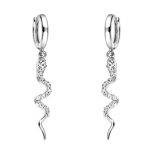 Sofia milani - orecchini da donna in argento 925 - orecchino pendente a serpente a motivi - e2056