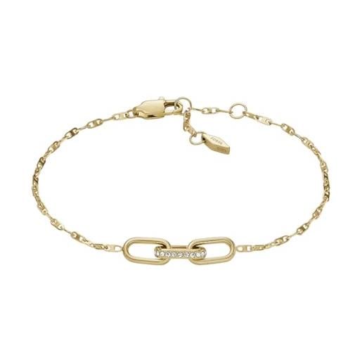 Fossil bracciale da donna, bracciale a catena in ottone heritage, oro (gold)