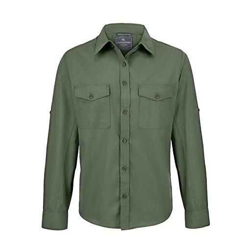 Craghoppers expert kiwi l/s camicia button-down, verde cedro scuro, m uomo