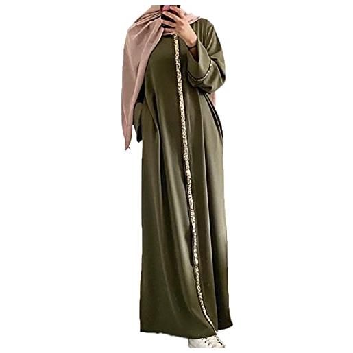 each women abito da donna arabo saudita con paillettes gonna lunga musulmana marocchino thobe