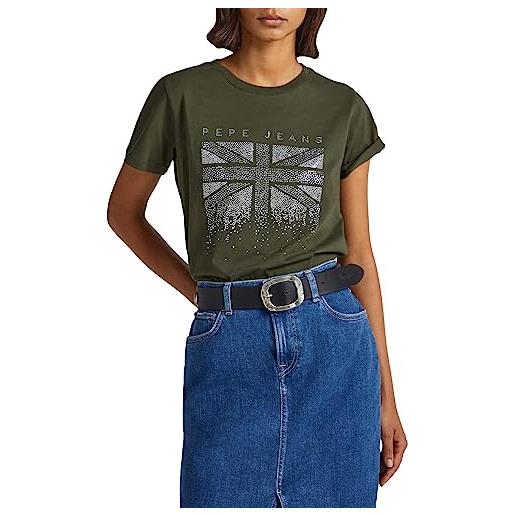 Pepe Jeans allie, t-shirt donna, verde (olive), s