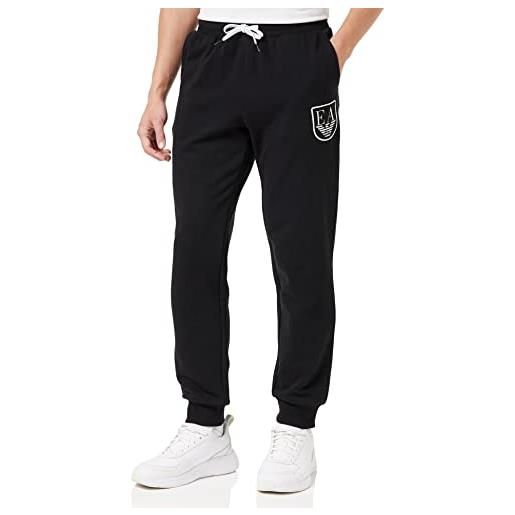 Emporio Armani trousers shield logo terry pantaloni della tuta, black, xl uomo
