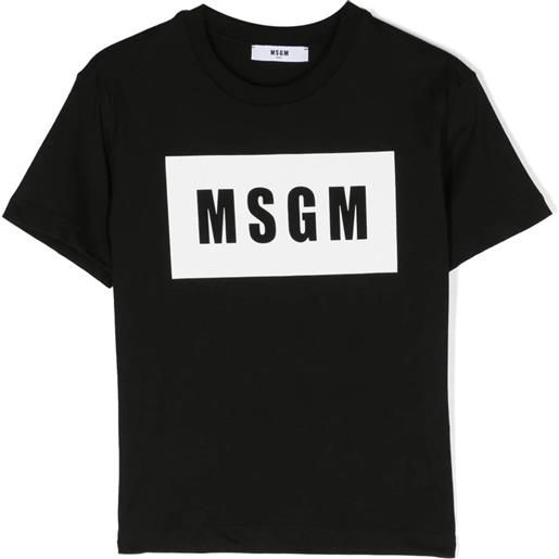 Msgm kids t-shirt in cotone nero
