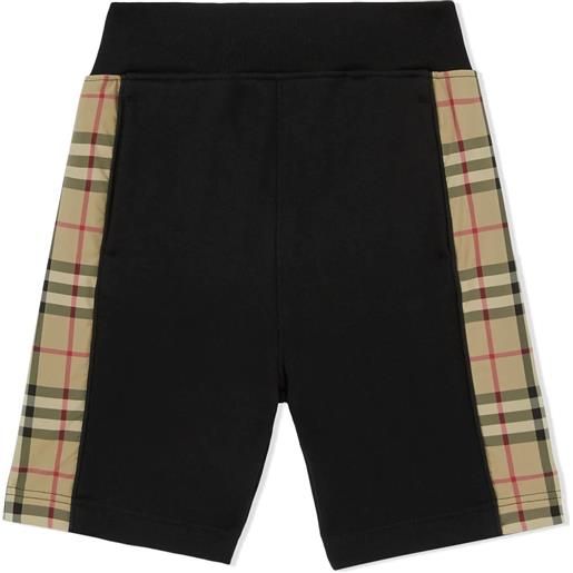 BURBERRY KIDS shorts con inserti in vintage check