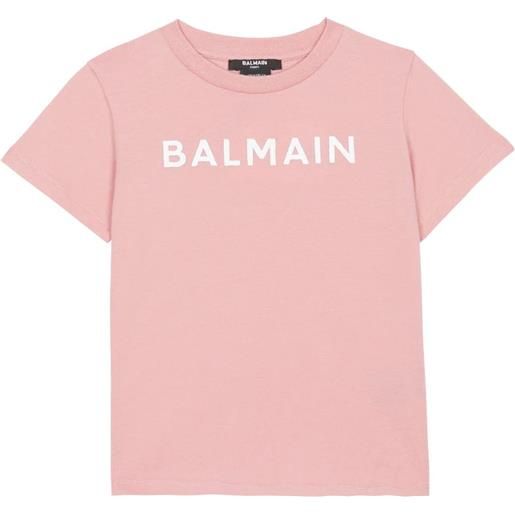 BALMAIN KIDS t-shirt logo balmain floccato